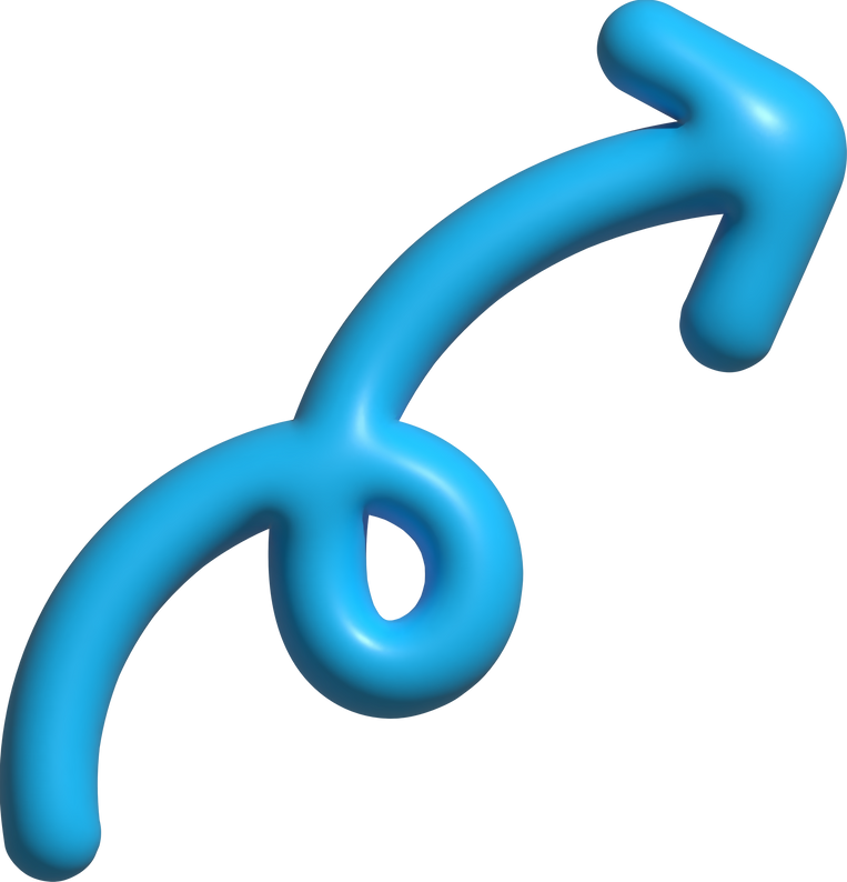 Blue 3d swirl arrow