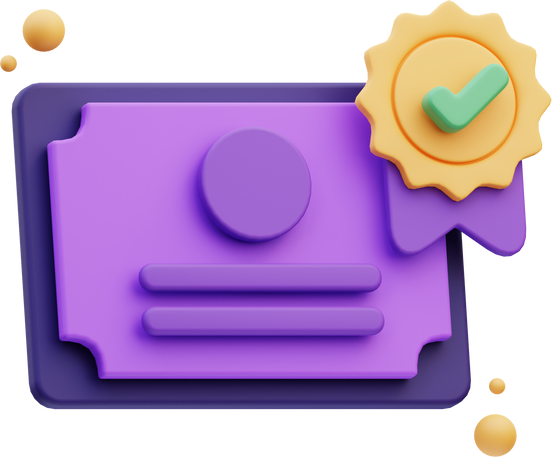 Certificate Quality control, 3d Illustration